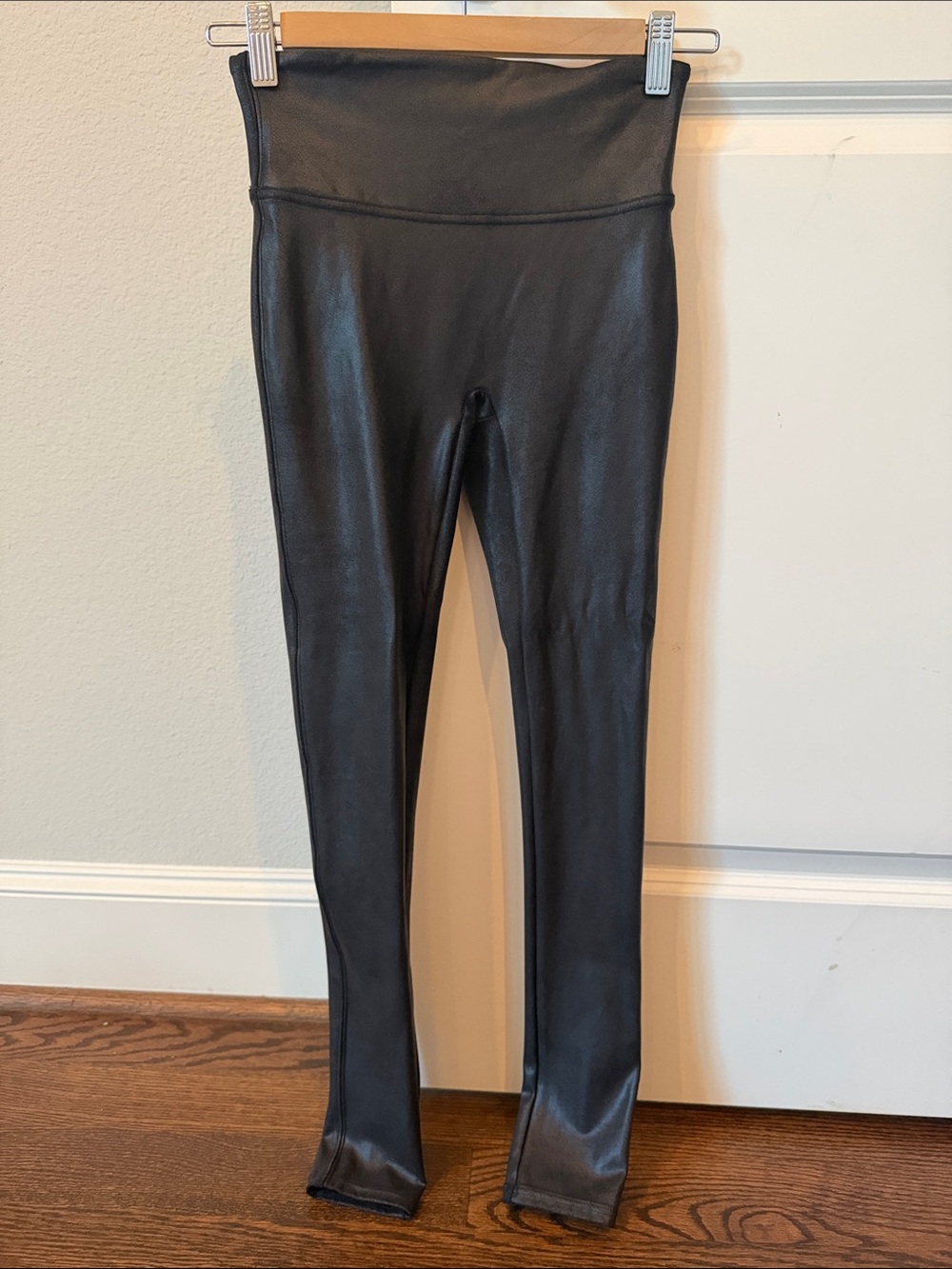 SPANX Black Faux-Leather High-Rise Leggings